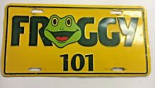 Vintage Froggy 101 FM Radio Metal License Plate Frog picture