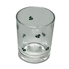 clover shot glass collectable clear with green clovers 2