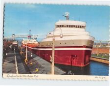 Postcard Downbound in the MacArthur Lock Sault Ste. Marie Michigan USA picture