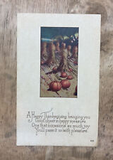 Vintage Postcard Happy Thanksgiving poem pumpkins illustrated harvest Unposted picture