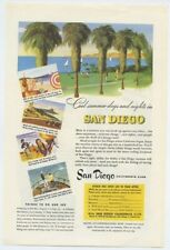 San Diego California Cool Summer Days and Nights 1947 Vintage Ad picture