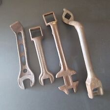 Lot of 4 Variety of Old Vintage Iron Farm Plow Implement Wrenches Cat#JK picture