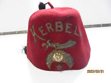 Vintage Kerbela Masonic Freemason Shriners Jeweled Tasseled Fez Hat picture