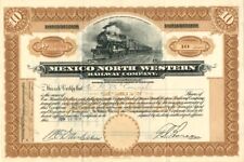 Mexico North Western Railway Co. - Stock Certificate - Mexican Stocks & Bonds picture