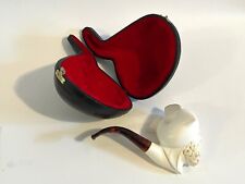 Meerschaum Pipe, Unsmoked, Bearded, Turkish Sultan Figure, with Fitted Case picture
