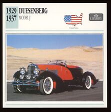 1929 - 1937  Duesenberg Model J  Classic Cars Card picture