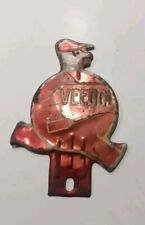 Awesome Rare 1930s VEEDOL OIL Pressed Steel Sign / License Plate Topper picture