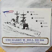 USS Harry W. Hill DD 986 Commissioning Booklet Book 1979 Navy Ship picture