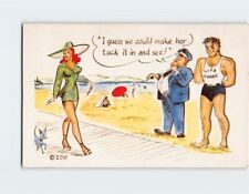 Postcard I guess we could make her tuck it in and see w/ Humor Comic Art Print picture