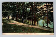 Delaware OH-Ohio, Greenwood Lake and Park, Antique Vintage c1908 Postcard picture