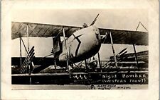 WW1 Night Bomber, Western front, National Woolen Mills Ad on back RPPC 1919 VV1 picture