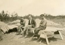 #58 Original Vintage Photo THREE MEN CONSTRUCTION SITE c Early 1900's picture