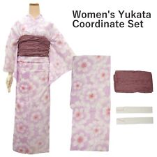 Women's Yukata Coordinate Set of 3 For Beginners : Light purple Yukata & Old Lil picture