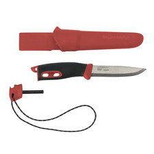 Mora Companion Spark Fixed Blade Knife Black Red Handle Plain Edge Sheath 13571 picture