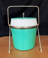 VTG Mid Centry Modern Ice Bucket - Atomic - Space Age - Turquoise - 50's 60's picture