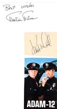 Martin Milner and Kent McCord signed cards Adam-12 picture