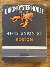 Rare Vintage UNION OYSTER HOUSE 41-43 Union St BOSTON Matchbook Unstruck/Full picture