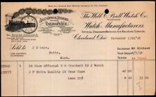 1907 Cleveland - Webb  Ball Watch Co - Railroad Watch - Rare Letter Head Bill picture