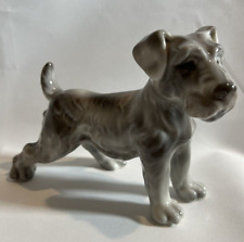 Vintage Schnauzer Grey Dog Figurine Porcelain - excel cond. picture