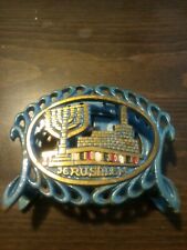 Vintage Jerusalem Judaica Cast Iron Letter Holder - Office Desktop Decor picture