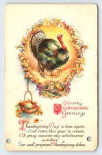 Turkey Hearty Thanksgiving Greetings New York Vintage Postcard APS7 picture