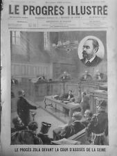 1898 Emile Zola Trial Tribunal Seats Avocado Judge 5 Newspapers picture