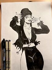 Original Comic Artwork Elvira by Edward Guiney Ink on 9