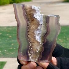 178G Natural super fluorite slab with pyrite Crystal stone specimens cure picture