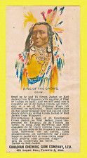 1930 V253 CANADIAN CHEWING GUM INDIAN CHIEFS RED JACKET WRAPPER - KING of CROWS picture