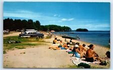 Postcard Nason's Beach, Sebago, Maine 1957 classic cars J107 picture