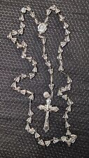 Vintage Dean Sterling Silver Authentic Rock Crystal Rosary Sterling Spacers picture