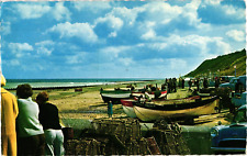 Cromer Crab Pots and Fishing Boats England UK Chrome Postcard c1978 picture