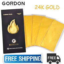 NEW 3X Gordon 2 Sheet/Pack 100% 24K Gold Rolling Papers King Size  picture