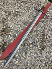 AWESOME SWORD CUSTOM HANDMADE 36 INCHES DAMASCUS STEEL HUNTING SWORD WITH SHEATH picture