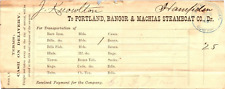 Nautical Portland Bangor & Machias Steamboat Co 1881 Hampden Maine Receipt picture