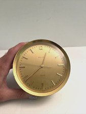 Post Modern RELIDE Swiss Gilt Brass Desk Clock Quartz German Movement picture