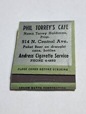Vtg  1941 Phil Torreys Cafe Andress Cigarette Service matchbook  Full picture