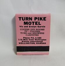 Vintage Turn Pike Motel Hotel Matchbook Wellington Kansas Advertising Full picture