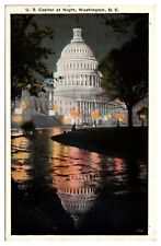 US Capitol at Night, Pink and Orange Glow, Washington, DC Postcard picture