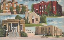 Postcard City of Churches Sweetwater Texas TX  picture
