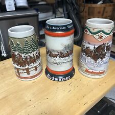 Vintage 1990-1996 Budweiser Collector's Series Holiday Steins ~ Great Condition picture
