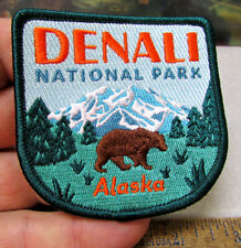 Denali National Park Alaska with Grizzly Bear Embroidered Alaska iron on Patch picture