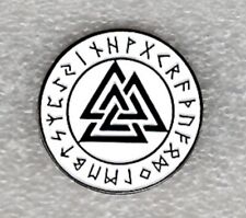 Valknut rune pin badge. Odin Norse symbol. Interlocked Triangles. Pagan  picture