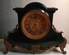 Antique Ansonia Mantel Clock, Cast Iron Frame With Embellishments. picture