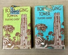 2 Vintage Bok Singing Tower Florida Linen Finish Decks Souvenir Playing Cards picture