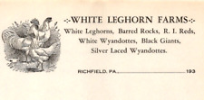 White Leghorn Farms Barred Rocks Black Giant Silver Laced Wyandotte RICHFIELD PA picture