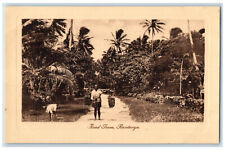 c1910 People in Road Scene Rarotonga Cook Island Unposted Antique Postcard picture