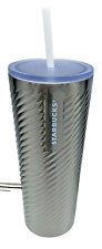 Starbucks Silver Swirl Stainless Steel 2022 Venti Cold Cup Tumbler 24oz NEW Cup picture