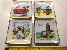 4 Vintage Puerto Rico Decorative small Plates with Hangers picture