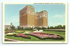 Sunken Garden And Warwick Hotel Houston Texas TX Vintage Postcard picture